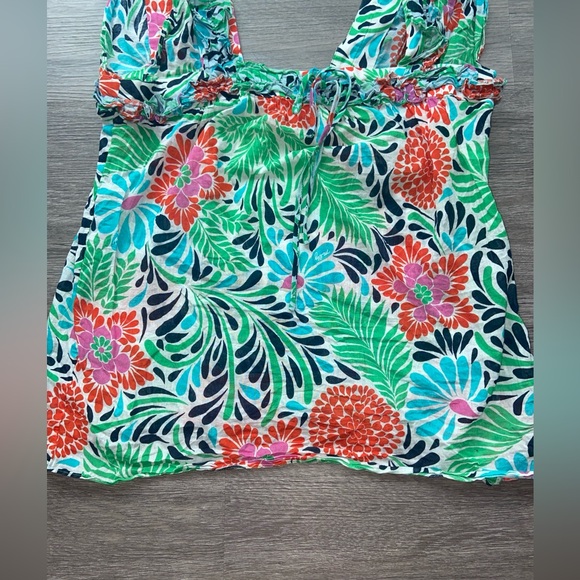 Milly of New York Floral Top Womens 8 100% Cotton - Picture 3 of 9